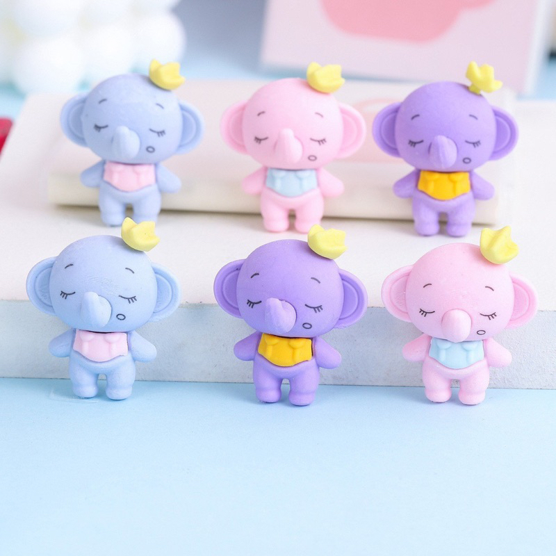 Set 2 Gôm Tẩy Gấu Teddy Pony Cún Tiên Cá Voi Kem Cà Rốt Dụng Cụ Học Tập Sinh Viên Văn Phòng