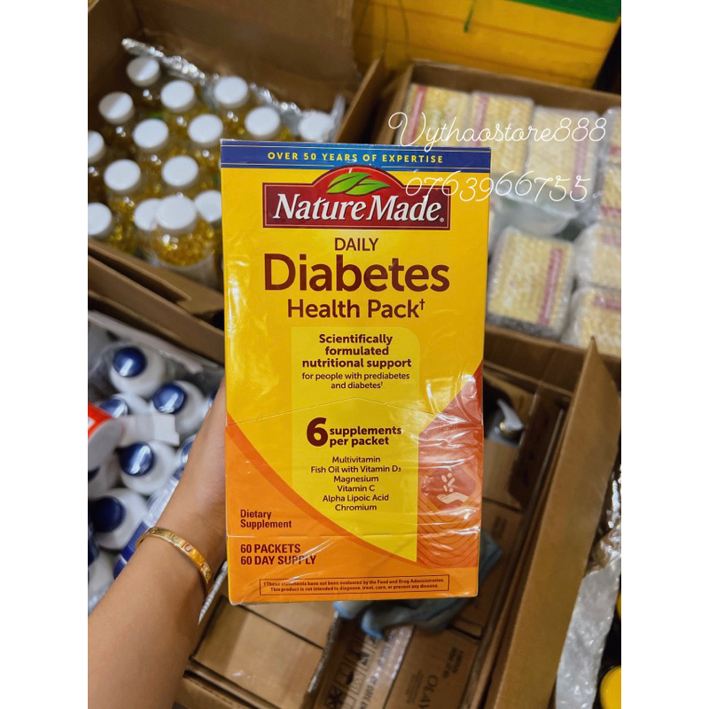 Vitamin Tổng Hợp Diabetes Nature Made 60 gói Dành Cho Người Tiểu Đường