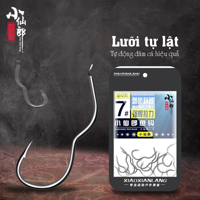 Lưỡi câu cá lật tự động giúp hiệu quả hơn, chất liệu Titan Manga cứng cáp PK31 docaualam