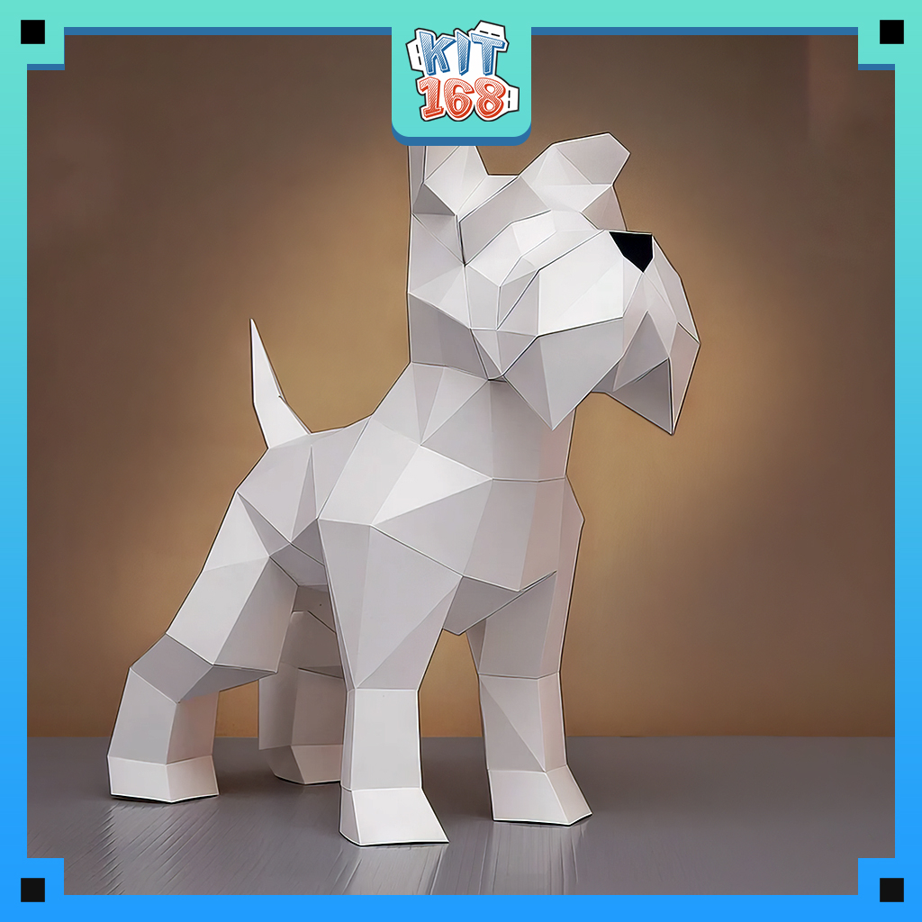 Mô hình giấy động vật Chó Schnauzer