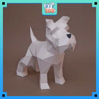 Mô hình giấy động vật Chó Schnauzer