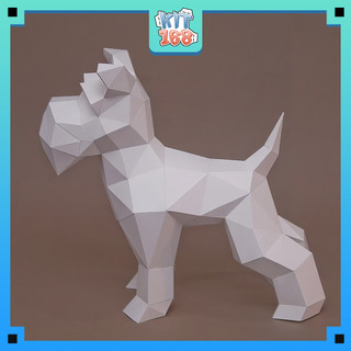 Mô hình giấy động vật Chó Schnauzer