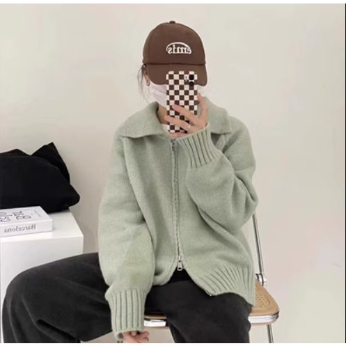 Áo khoác len cổ bẻ