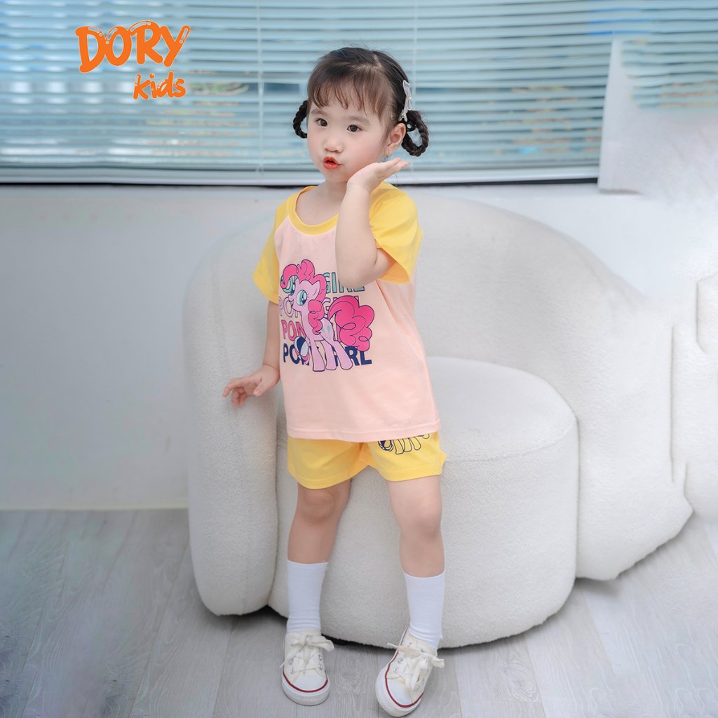 Đồ bộ cộc tay cho bé DORYKIDS  ngựa pony xinh xắn nhiều màu, chất thun cotton mát lạnh thoáng mát, size từ 10kg-50kg