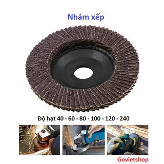 Nhám xếp, giấy nhám đĩa đế nhựa, giấy ráp nhám xếp tròn đế nhựa 100mm chà nhám cỡ hạt a40 - a60 - a80 - a100