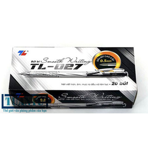 Hộp 20 chiếc bút bi Thiên Long TL-027 - Mực xanh, Mực đen. ĐTCA