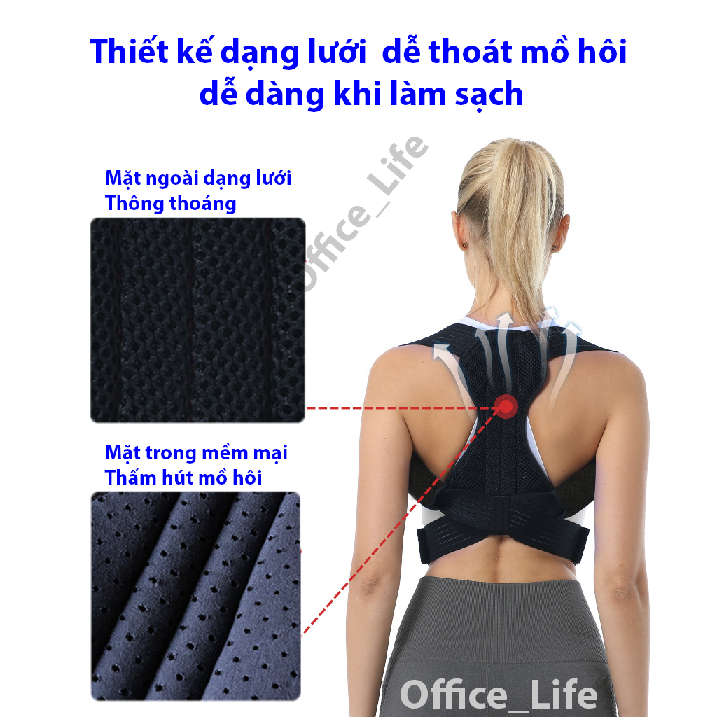 Đai Chống Gù lưng cao cấp Nẹp Sắt Có đêm Nách Giảm Đau - Đai Nẹp Sắt