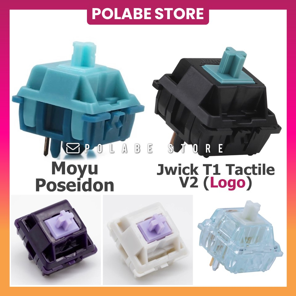 Jwick T1 Tactile Switch JWK Lilac Prism Moyu Poseidon Công Tắc Bàn Phím Cơ - Polabe Store