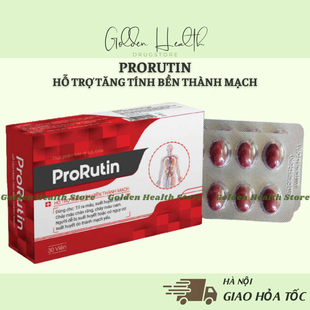 ⭐Tăng tính bền thành mạch PRORUTIN - PRO RUTIN Giảm xuất huyết dưỡi da, Giảm Trĩ ra máu, Giảm chảy máu chân răng