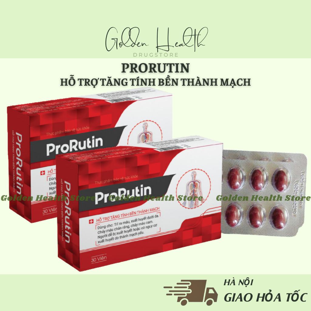 ⭐Tăng tính bền thành mạch PRORUTIN - PRO RUTIN Giảm xuất huyết dưỡi da, Giảm Trĩ ra máu, Giảm chảy máu chân răng