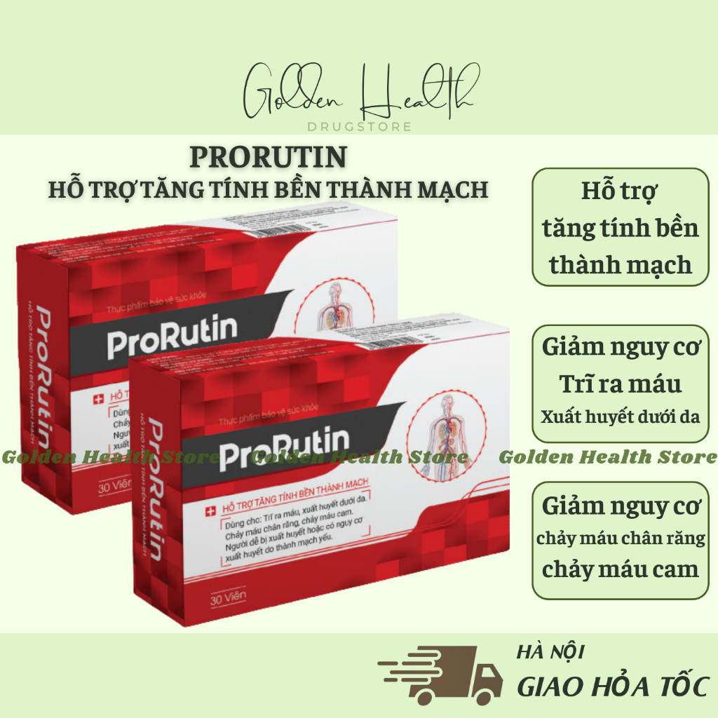⭐Tăng tính bền thành mạch PRORUTIN - PRO RUTIN Giảm xuất huyết dưỡi da, Giảm Trĩ ra máu, Giảm chảy máu chân răng
