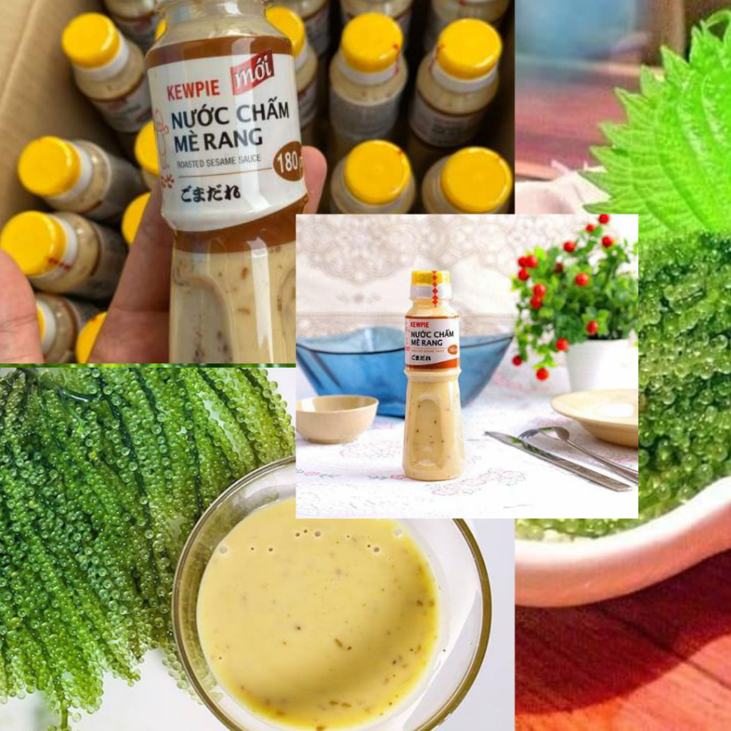 Sốt mè rang Kewpie 180ml, mua 20 chai tặng 1 gói rong 10gr, mua 40 tặng 2 gói 10gr, mua 80 tặng 5 gói 10gr.