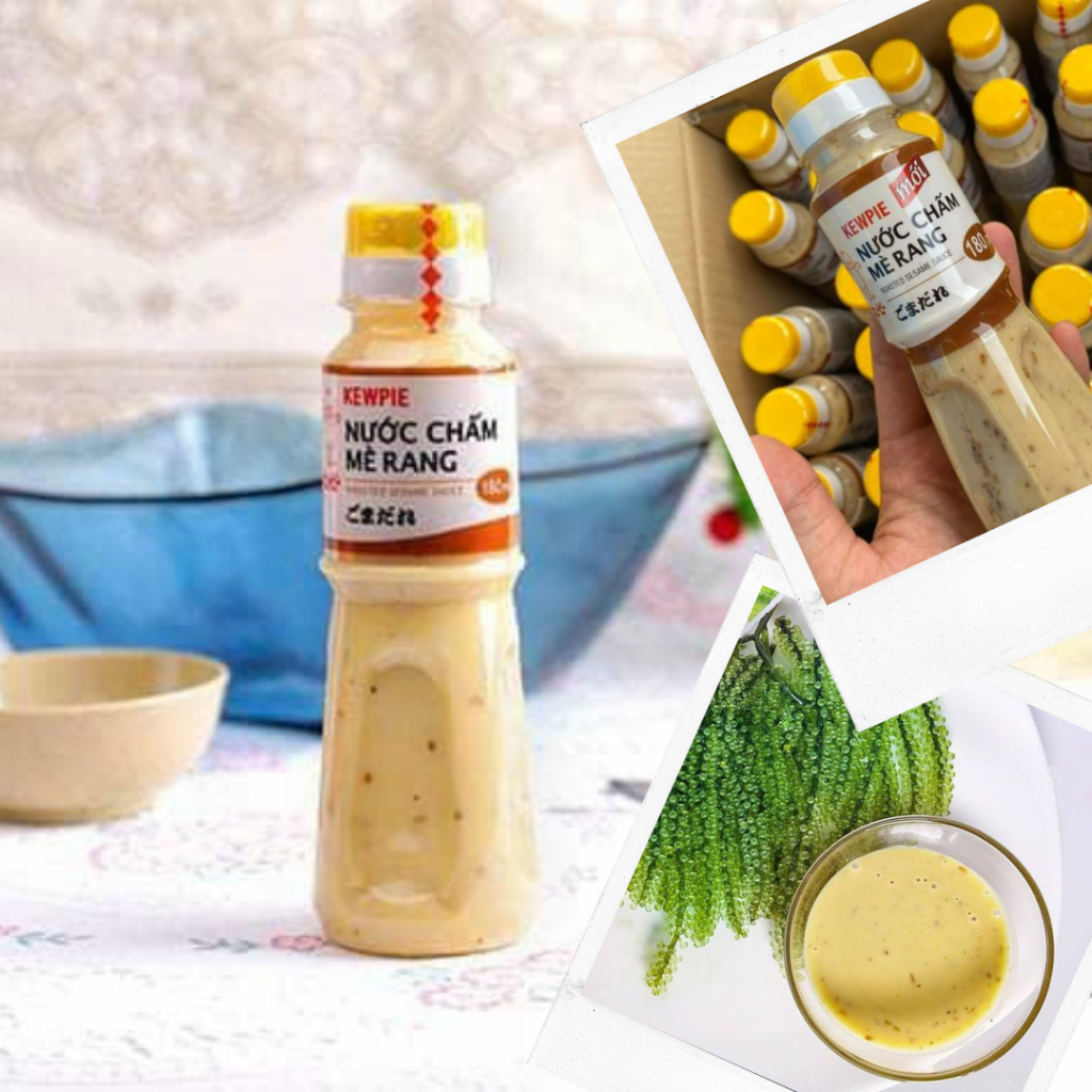 Sốt mè rang Kewpie 180ml, mua 20 chai tặng 1 gói rong 10gr, mua 40 tặng 2 gói 10gr, mua 80 tặng 5 gói 10gr.