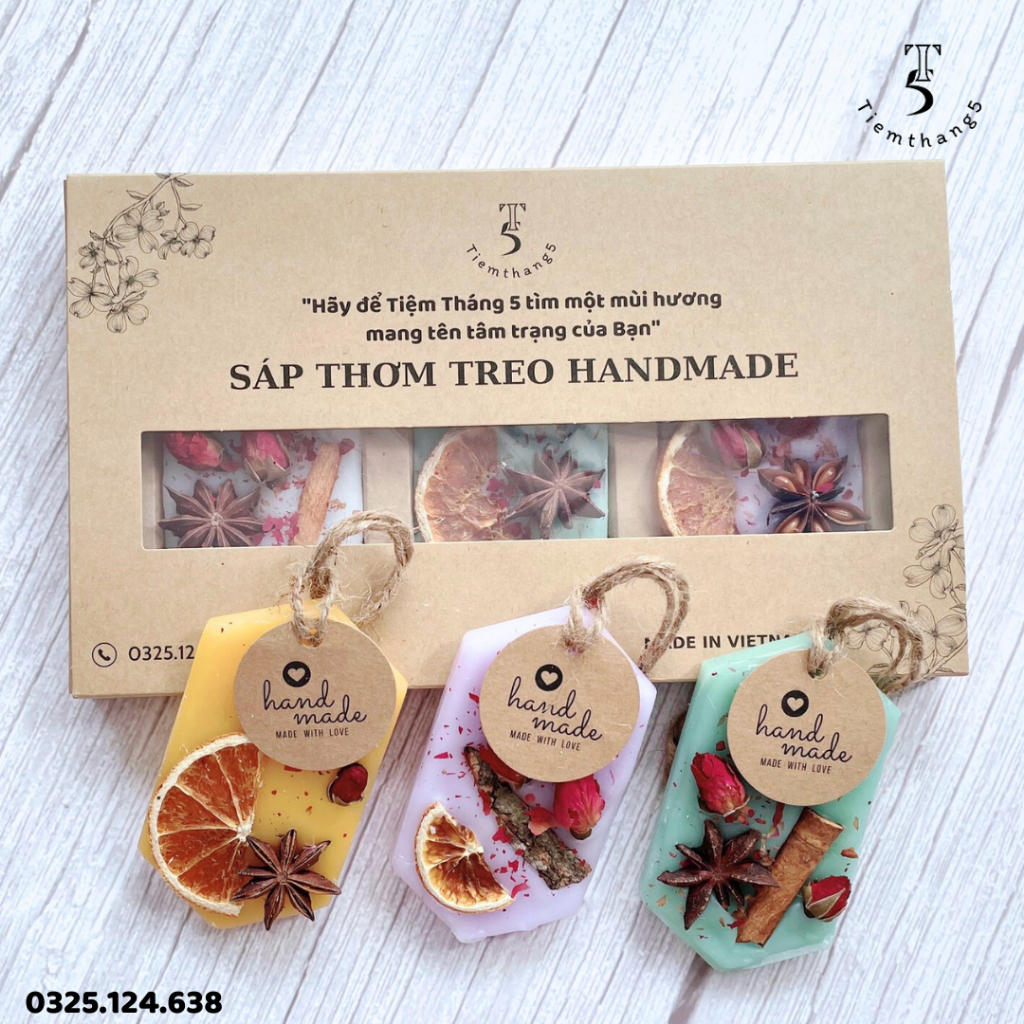 Sáp thơm tinh dầu Tiệm Tháng 5 dùng để treo tủ quần áo, khử mùi, thơm phòng