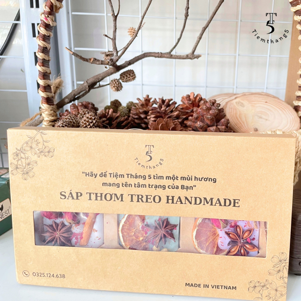 Sáp thơm tinh dầu Tiệm Tháng 5 dùng để treo tủ quần áo, khử mùi, thơm phòng