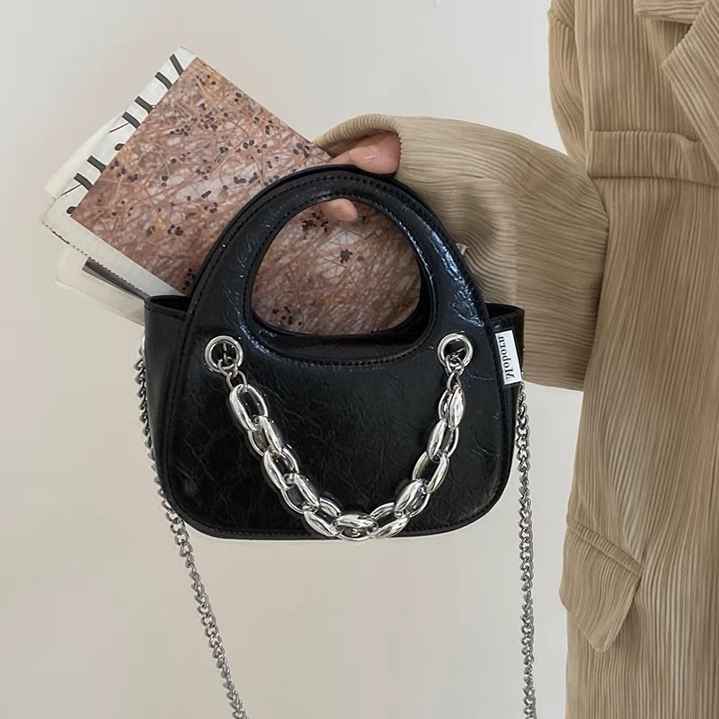 Túi Xách Nữ Đeo Chéo Túi Cầm Tay Dáng Cứng Phối Xích Sang Chảnh QG Store