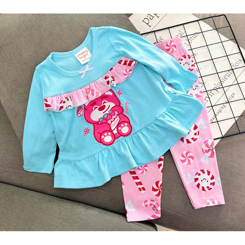 Bộ dài tay dáng xòe thun borip in hình phối màu đẹp cho bé gái size từ 10 đến 22kg - pikakids