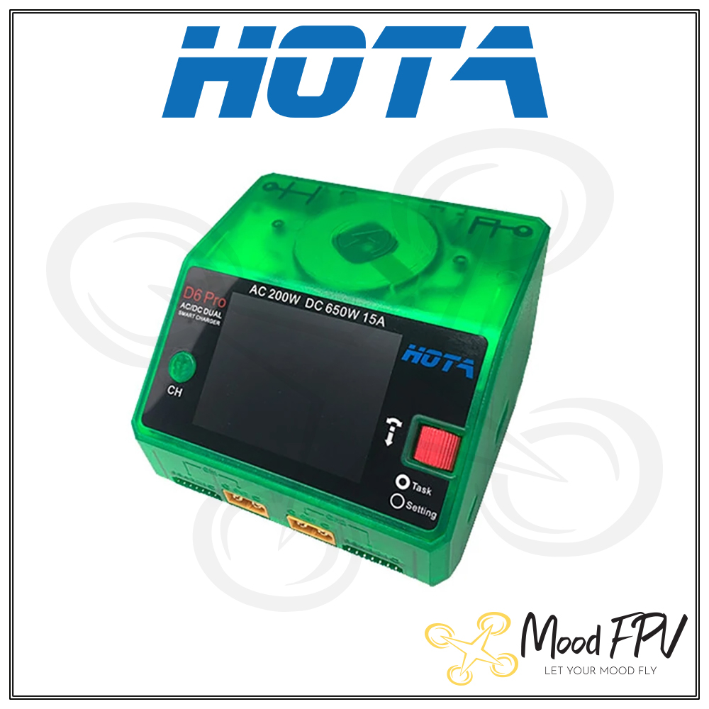 Sạc Pin Hota D6 Pro AC 200W DC 650W 15A 2-6S Dual 2 Cổng Màu Trong Suốt