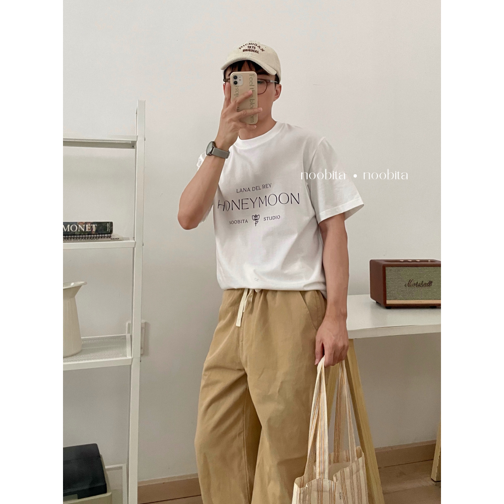 NOOBITA - Áo thun tay ngắn cotton 230gsm mềm mịn, không xù lông Honeymoon 8030