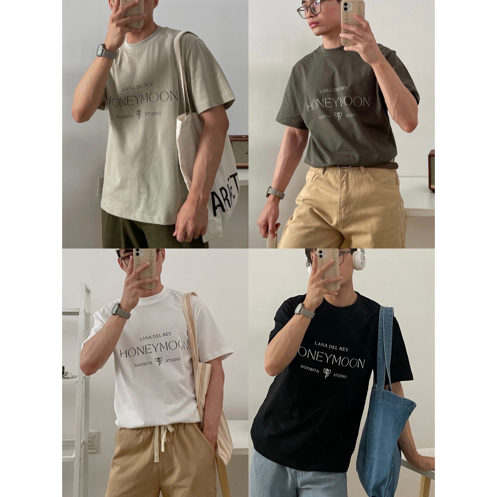 NOOBITA - Áo thun tay ngắn cotton 230gsm mềm mịn, không xù lông Honeymoon 8030