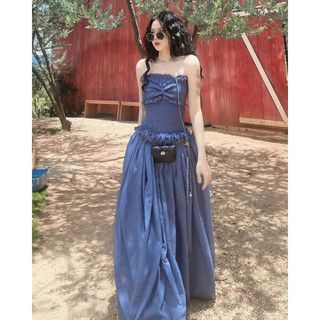 Đầm maxi nơ trước