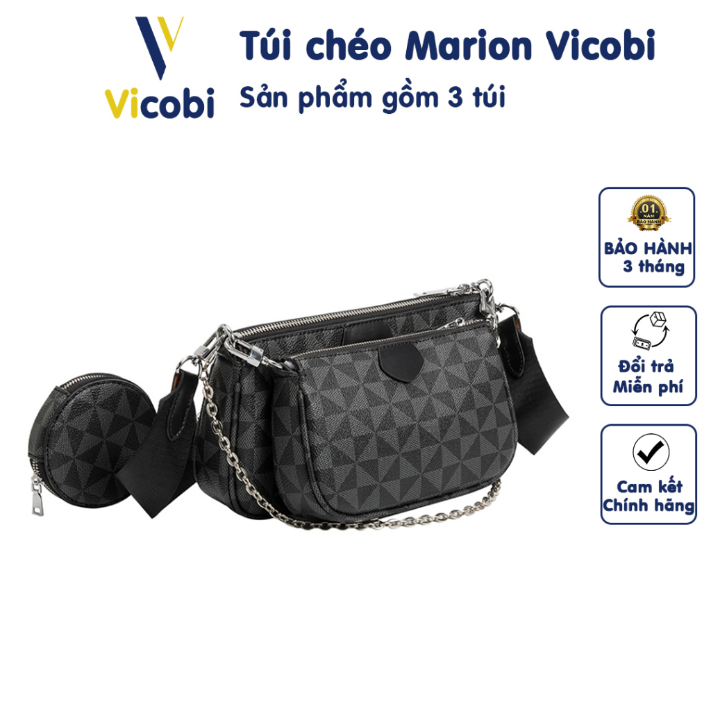 Túi đeo chéo nữ Vicobi V5 Marion, họa tiết cá tính có thể đeo vai được rất phù hợp đi chơi, du lịch, cafe, đi làm