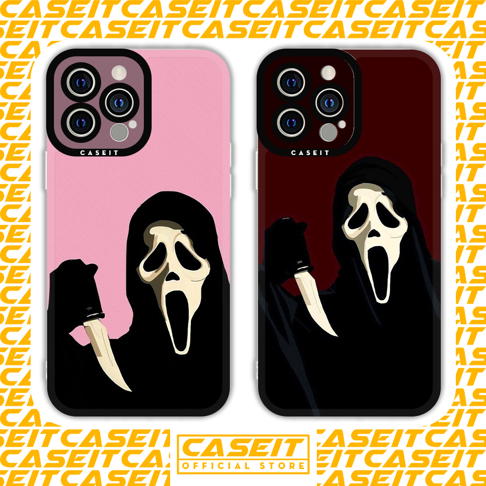 Ốp lưng iphone cạnh vuông Caseit Con ma Scream phim ma aesthetic 8/8plus/x/xs/11/12/13/14/pro/max/pl