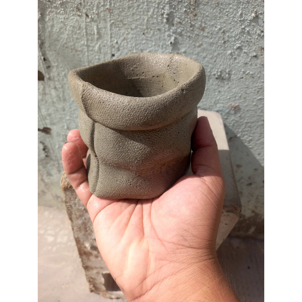 Chậu Xi Măng Mini Bao Tải