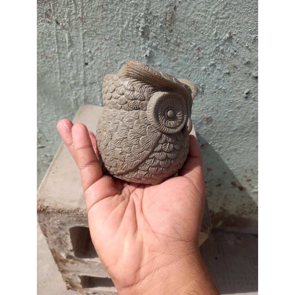 Chậu Cây Xi  Măng Hình Con Cú