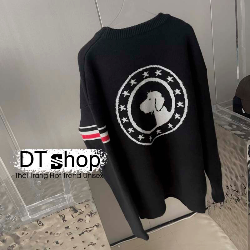 Áo Sweter Thom Browne Hình Cún Sau Lưng ❤ Áo Nỉ Dày Dặn Dáng Rộng Nam Nữ Unisex NVA549