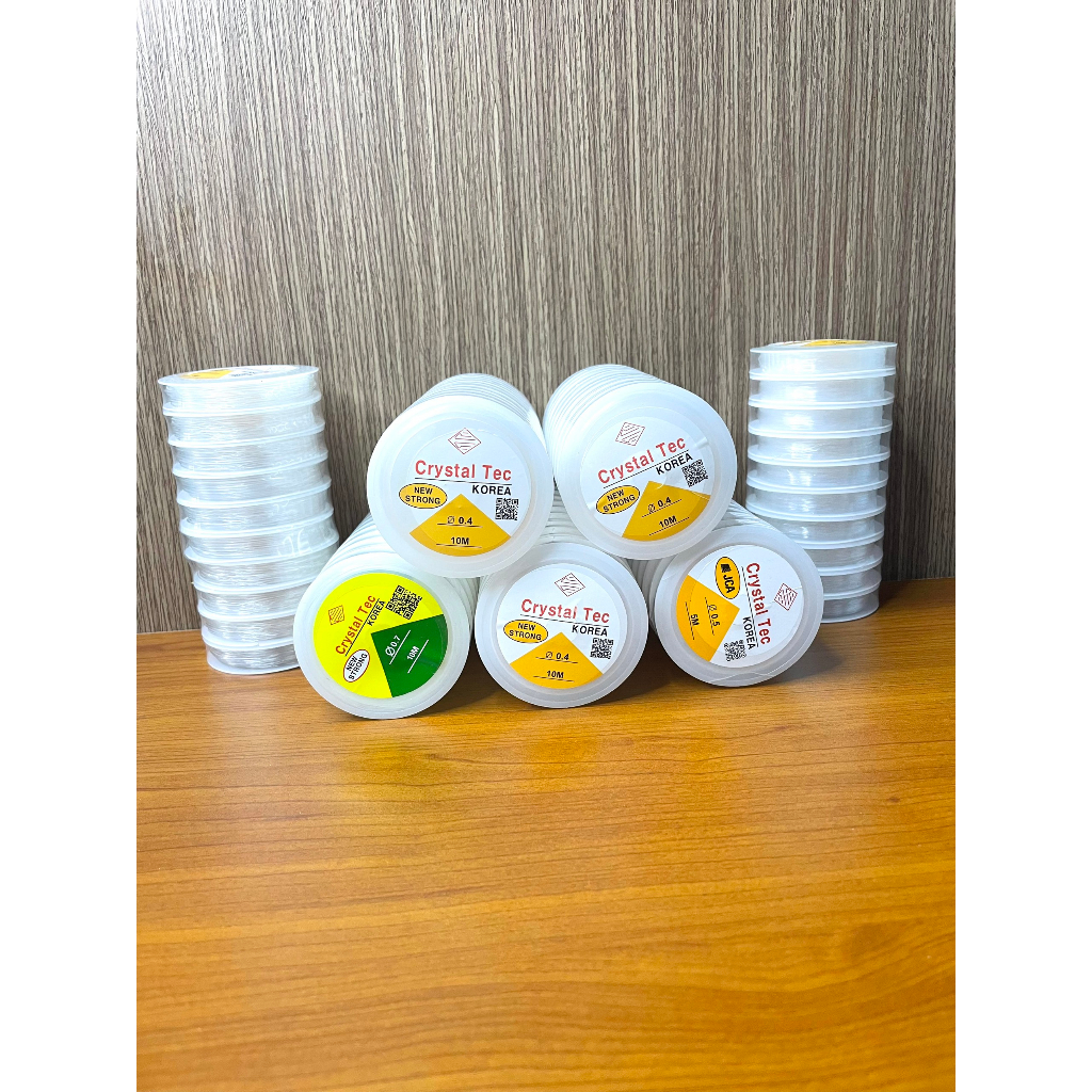 Dây Cước Xâu Chuỗi Co Dãn Cuộn 10mét Xỏ Chuỗi Hạt Hạt Đá Chính hãng Crystal Tec của Hàn Qu