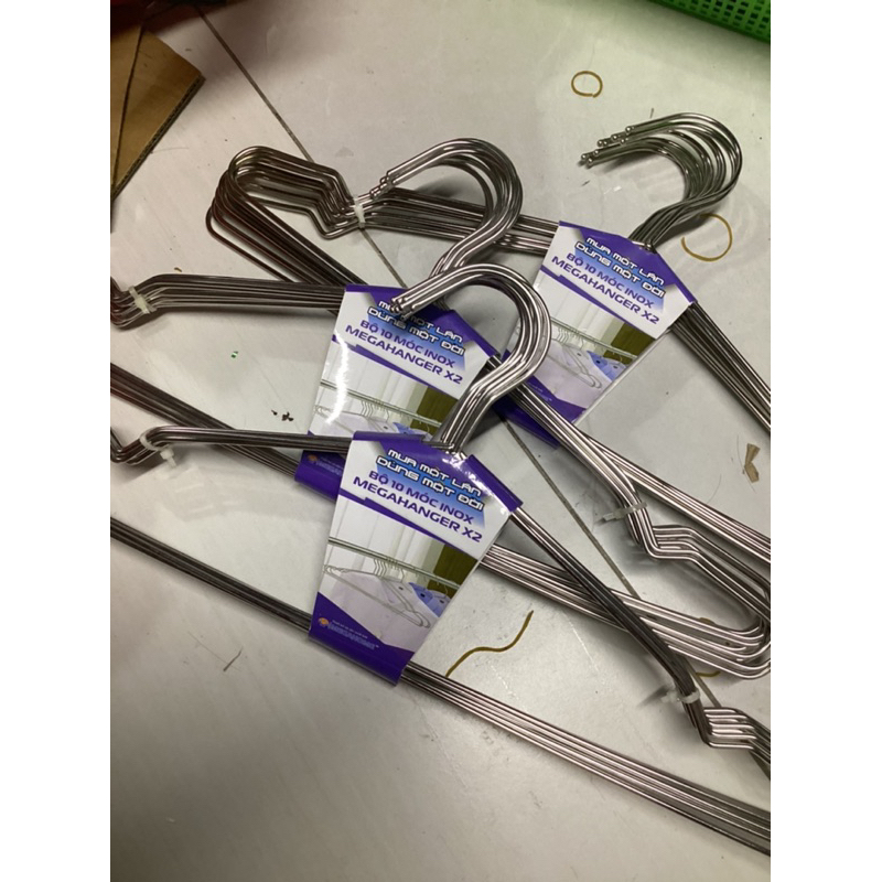 Combo 10 Móc Phơi Quần Áo Inox 304 Chống Trượt - Móc Phơi Quần Áo Nặng 600g