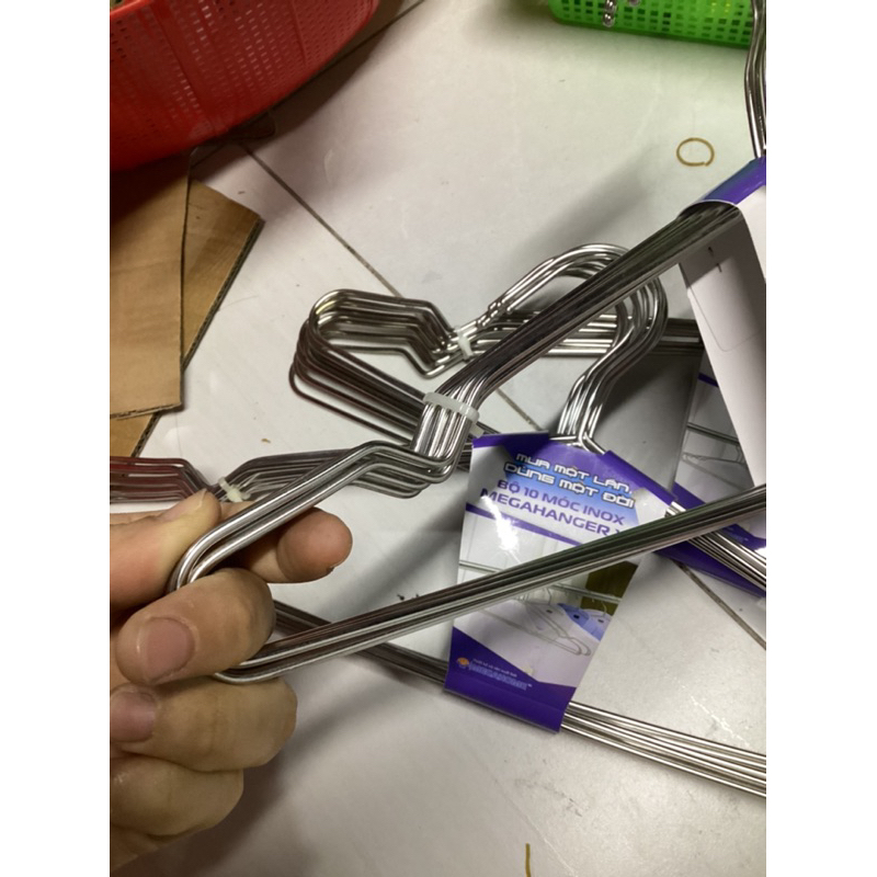 Combo 10 Móc Phơi Quần Áo Inox 304 Chống Trượt - Móc Phơi Quần Áo Nặng 600g