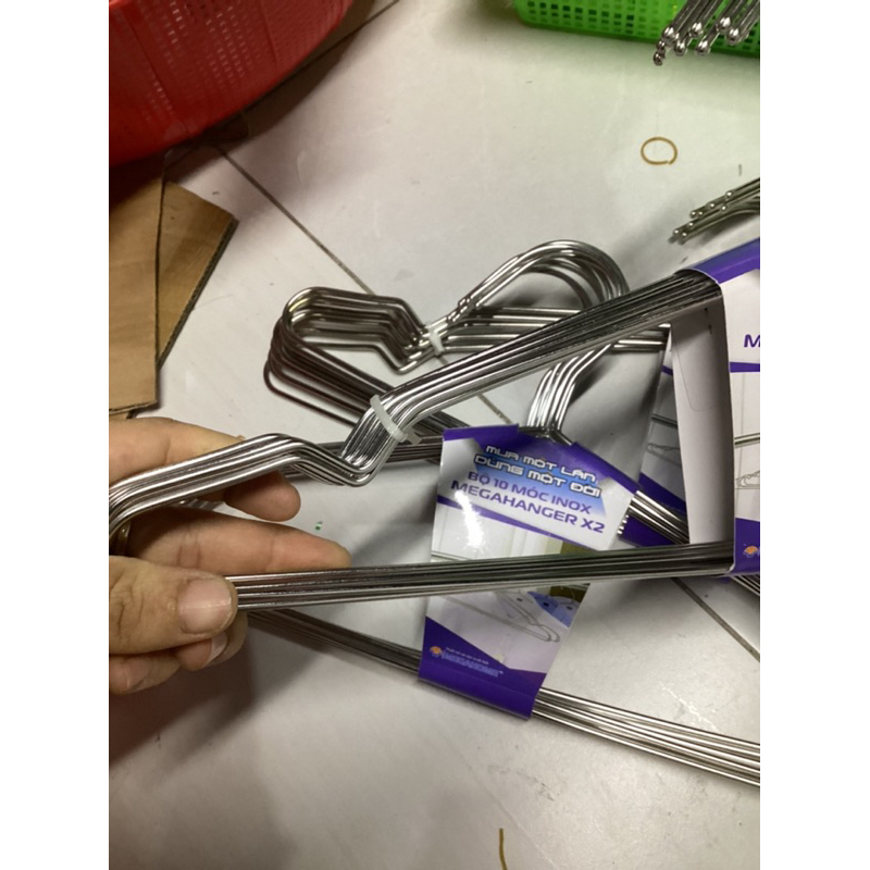 Combo 10 Móc Phơi Quần Áo Inox 304 Chống Trượt - Móc Phơi Quần Áo Nặng 600g