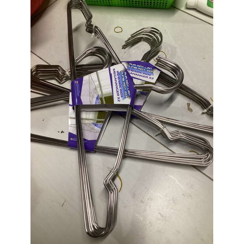 Combo 10 Móc Phơi Quần Áo Inox 304 Chống Trượt - Móc Phơi Quần Áo Nặng 600g