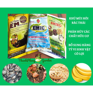 Men vi sinh Emzeo, Emic, EM khử mùi hôi phân cá, ủ đậu tương, rác thải nhà bếp và ủ phân bón dành cho cây cảnh