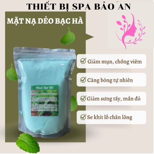 Mặt Nạ Bạc Hà,Mặt Nạ Dẻo Bạc Hà, Mặt Nạ Tuyết Đá Handmade Chăm Sóc Da Mặt Gói 1kg