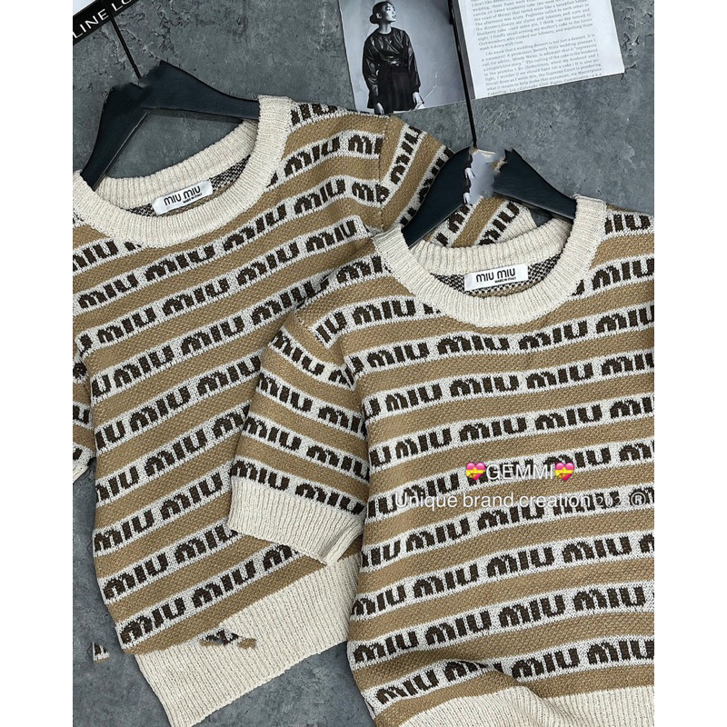 Áo len tay ngắn hoạ tiết