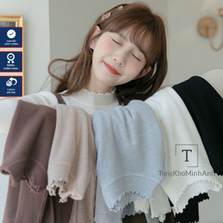Áo Len Tăm Mịn Cổ 3p Sóng Kiểu Tay Dài Siêu Dày Dặn Nhiều Màu Hàng Qc Phong Cách Hàn Quốc Phù Hợp Mọi Lứa Tuổi Tongkho