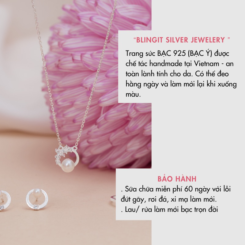 Dây chuyền bạc nữ 925 BLING IT thiết kế nữ tính dễ thương BIVC284