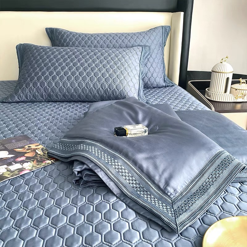 Chăn Hè  Tencel 120S Màu Xanh Dương Mềm Mịn, Mát Lạnh