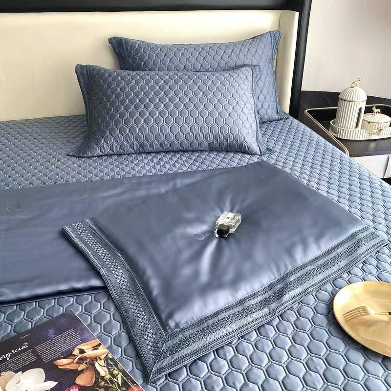 Chăn Hè  Tencel 120S Màu Xanh Dương Mềm Mịn, Mát Lạnh