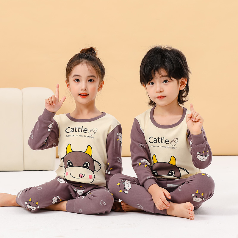 Bộ thu đông dài tay bé trai bé gái FAMBY đồ bộ ngủ giữ ấm cotton thu đông size cho bé 13-40kg