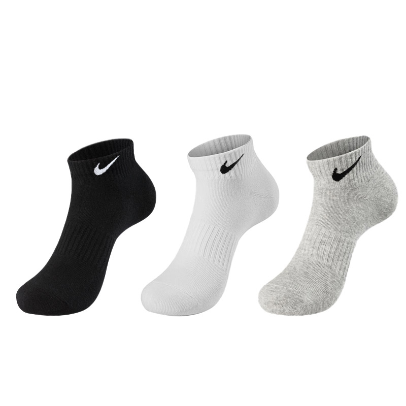 [ SET 5 ĐÔI ] Tất Nike thể thao dệt kim cao cấp dày dặn không mùi, vớ Nike co giãn dày dặn cổ cao ba màu trắng, xám, đen