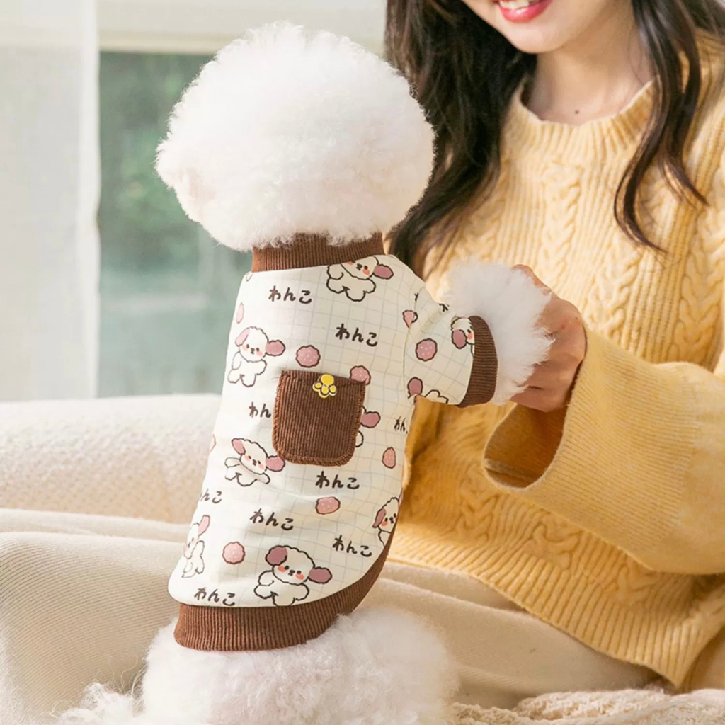 Áo Nỉ Gấu Nice Tay Dài Cho Chó Mèo Mặc Ấm Áp Thu Đông Có Túi, Quần Áo Cho Thú Cưng Cao Cấp Hàn Quốc Hiha Pets.