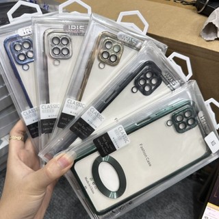 Case ốp lưng Samsung A12 dẻo trong xi viền màu bóng đẹp sang trọng bảo vệ camera