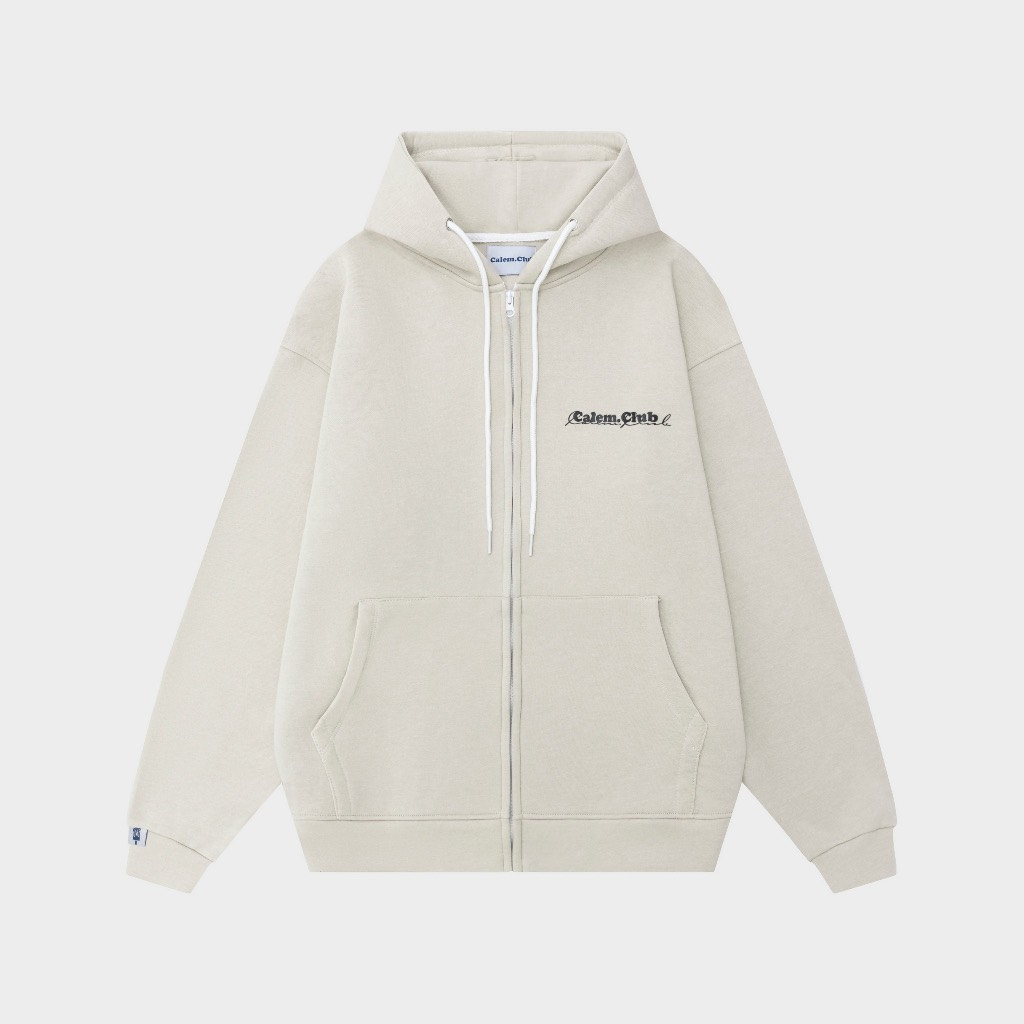 Hoodie zip chữ CALEM.CLUB - Áo khoác nỉ dây kéo nhiều màu dày dặn form rộng unisex