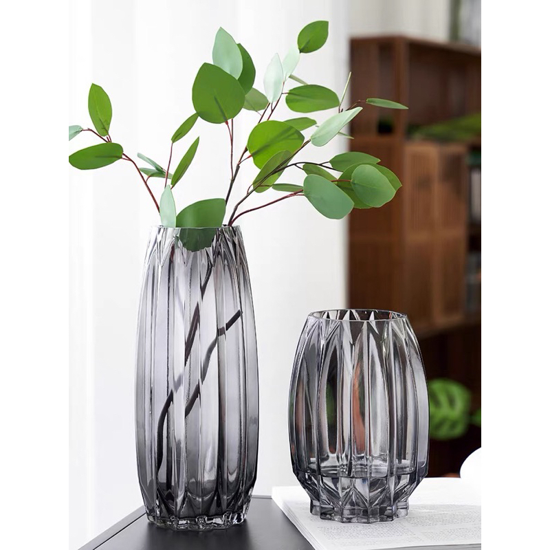 Lọ hoa thủy tinh vân dọc bình hoa thủy tinh đẹp