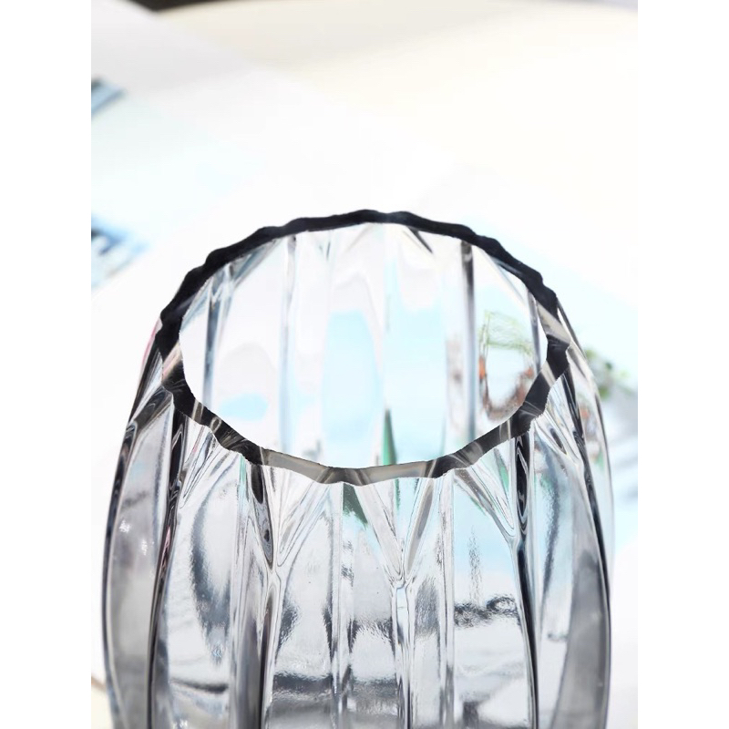 Lọ hoa thủy tinh vân dọc bình hoa thủy tinh đẹp