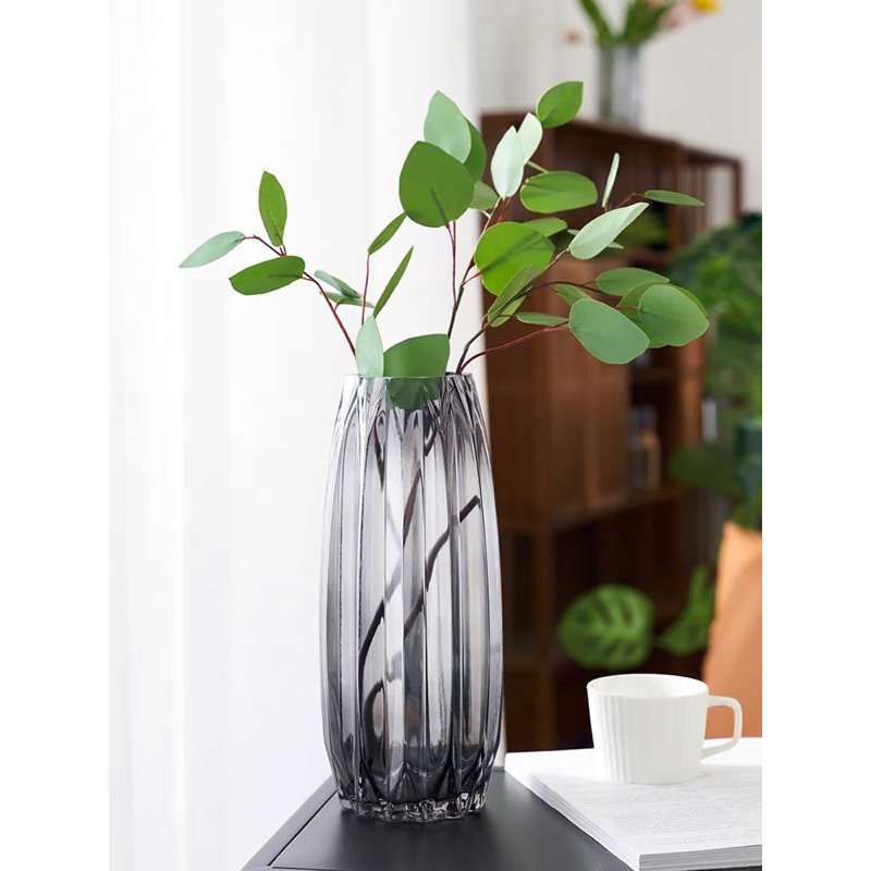 Lọ hoa thủy tinh vân dọc bình hoa thủy tinh đẹp